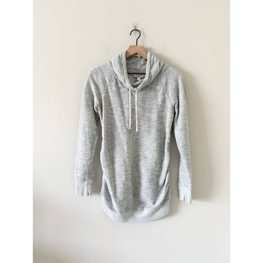 Liz Lange Maternity Light Heather Gray Pullover Hoodie Sweater Size S